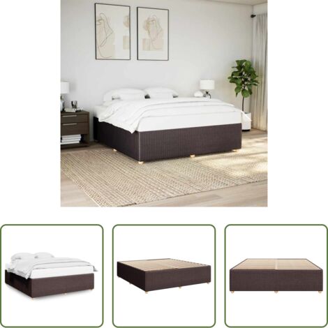 vidaXL Letto con doghe -  Giroletto senza Materasso Marrone Scuro 200x200 cm in Tessuto