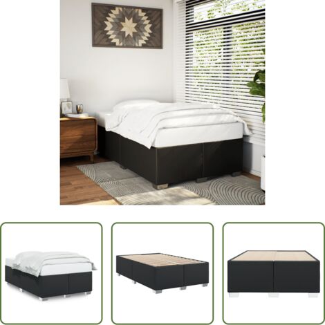 vidaXL Letto con doghe -  Giroletto senza Materasso Nero 120x190 cm Similpelle