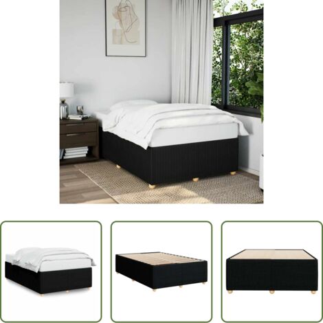 vidaXL Letto con doghe -  Giroletto senza Materasso Nero 120x200 cm Tessuto
