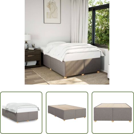 vidaXL Letto con doghe -  Giroletto senza Materasso Tortora 120x190 cm Tessuto