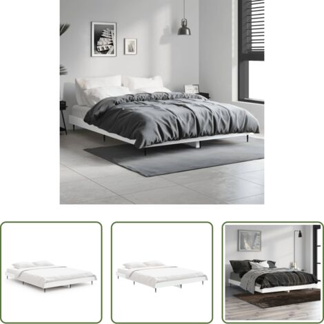 vidaXL Letto con doghe in compensato -  Giroletto Bianco 140x190 cm in Legno Multistrato