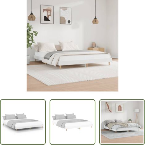 vidaXL Letto con gambe in legno -  Giroletto Bianco 200x200 cm in Legno Multistrato