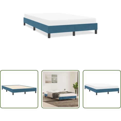 vidaXL Letto con gambe stabili -  Giroletto senza Materasso Blu Scuro 120x210 cm Velluto
