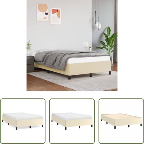 vidaXL Letto con giroletto -  Giroletto Crema 120x200 cm in Similpelle