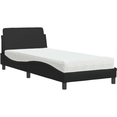 vidaXL Letto con Materasso Dover Nero 80x200 cm in Similpelle