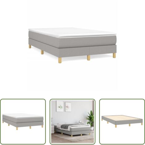 vidaXL Letto con materasso -  Giroletto a Molle con Materasso Grigio Chiaro 120x190cm Tessuto