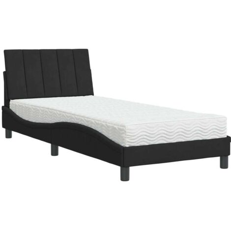 vidaXL Letto con Materasso Hanko Nero 80x200 cm in Velluto