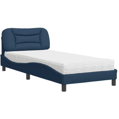 vidaXL Letto con Materasso Hvar Blu 80x200 cm in Tessuto
