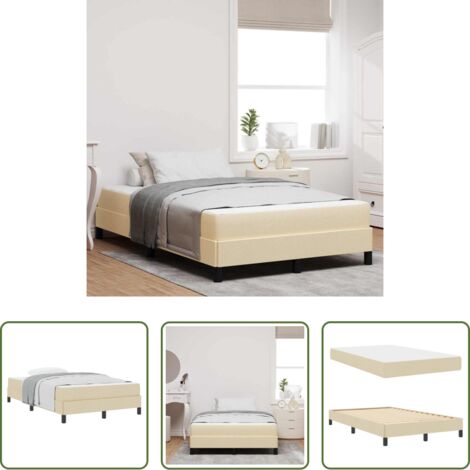 vidaXL Letto con materasso -  Letto a molle con materasso Crema 120 x 190 cm Tessuto