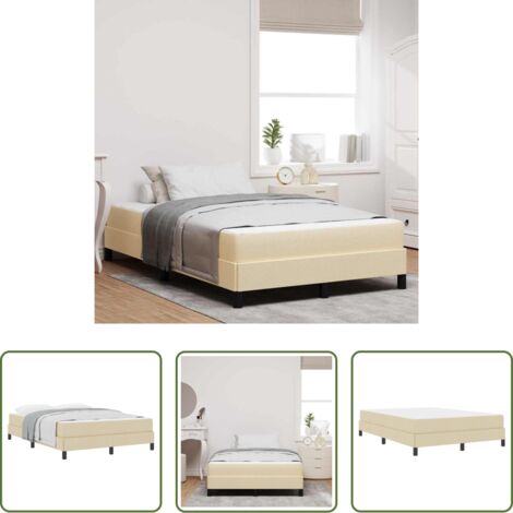 vidaXL Letto con materasso -  Letto a molle con materasso Crema 140 x 190 cm Tessuto