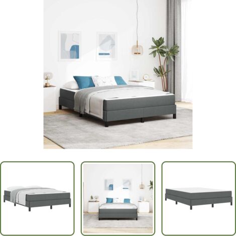 vidaXL Letto con materasso -  Letto a molle con materasso Grigio scuro 140 x 190 cm Tessuto