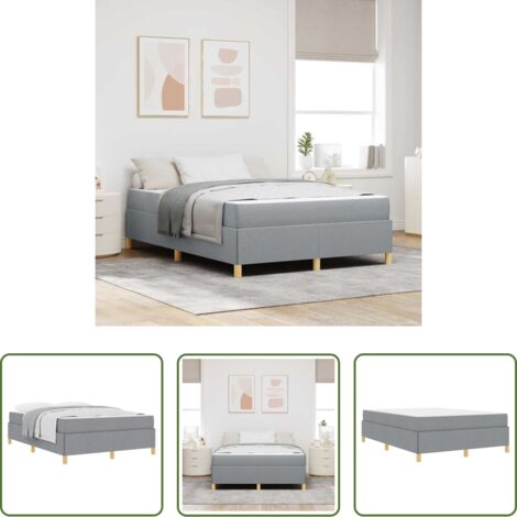 vidaXL Letto con materasso - Struttura del letto Grigio chiaro 160 x 200 cm Tessuto