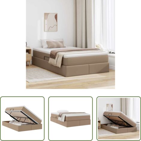 vidaXL Letto con spazio di stoccaggio -  Letto con contenitore e materasso Cappuccino 120 x 200 cm