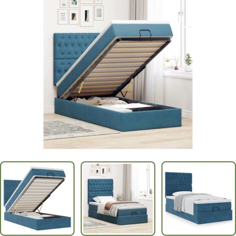 vidaXL Letto con stoccaggio -  Struttura Letto Pouf con Materassi 100x200 cm Velluto