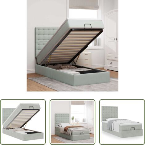 vidaXL Letto con stoccaggio -  Struttura Letto Pouf con Materassi 100x200 cm Velluto
