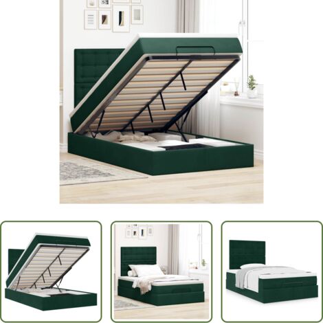vidaXL Letto con stoccaggio -  Struttura Letto Pouf con Materassi 120x190 cm Velluto