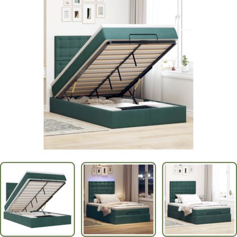 vidaXL Letto con stoccaggio -  Struttura Letto Pouf con Materassi 120x200 cm Velluto