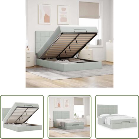 vidaXL Letto con stoccaggio -  Struttura Letto Pouf con Materassi 140x190 cm Velluto