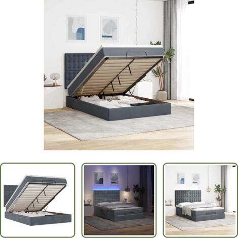 vidaXL Letto con stoccaggio -  Struttura Letto Pouf con Materassi 140x190 cm Velluto