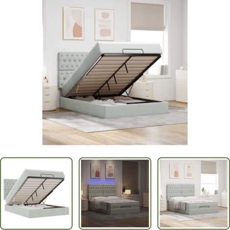 vidaXL Letto con stoccaggio -  Struttura Letto Pouf con Materassi 140x190 cm Velluto