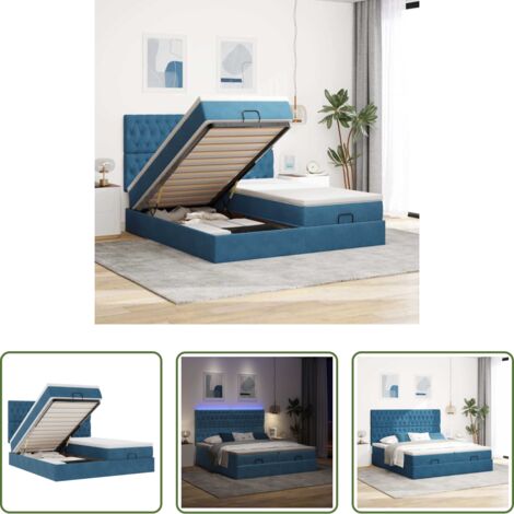 vidaXL Letto con stoccaggio -  Struttura Letto Pouf con Materassi 160x200 cm Velluto