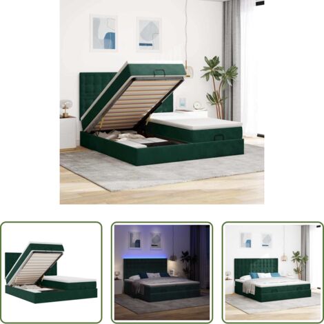vidaXL Letto con stoccaggio -  Struttura Letto Pouf con Materassi 180x200 cm Velluto