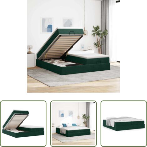 vidaXL Letto con stoccaggio -  Struttura Letto Pouf con Materassi 180x200 cm Velluto