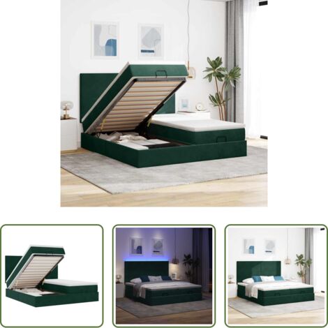 vidaXL Letto con stoccaggio -  Struttura Letto Pouf con Materassi 200x200 cm Velluto