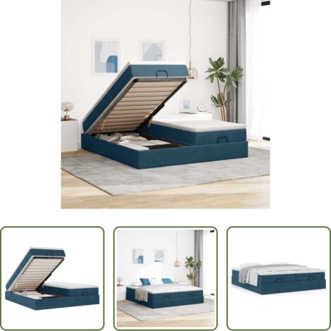 vidaXL Letto con stoccaggio -  Struttura Letto Pouf con Materassi 200x200 cm Velluto