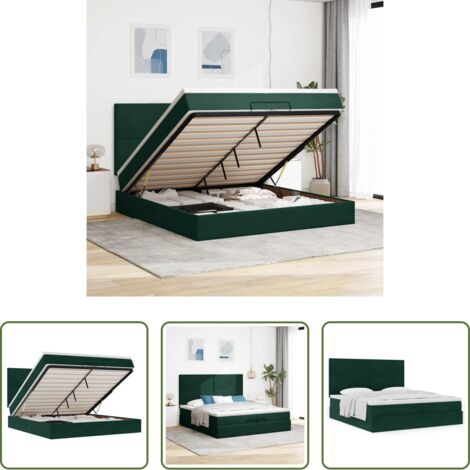vidaXL Letto con stoccaggio -  Struttura Letto Pouf con Materassi 200x200 cm Velluto