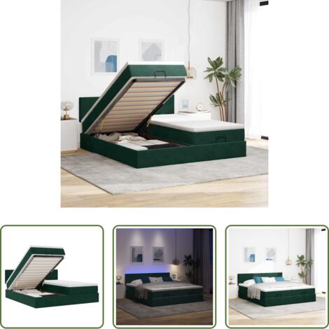vidaXL Letto con stoccaggio -  Struttura Letto Pouf con Materassi 200x200 cm Velluto