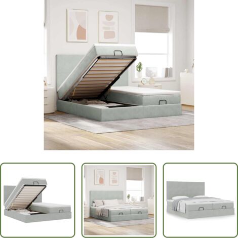 vidaXL Letto con stoccaggio -  Struttura Letto Pouf con Materassi 200x200 cm Velluto