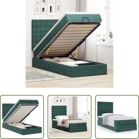 vidaXL Letto con stoccaggio -  Struttura Letto Pouf con Materassi 80x200 cm Velluto