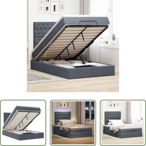 vidaXL Letto con stoccaggio -  Struttura Letto Pouf con Materassi 80x200 cm Velluto