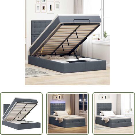 vidaXL Letto con stoccaggio -  Struttura Letto Pouf con Materassi 80x200 cm Velluto