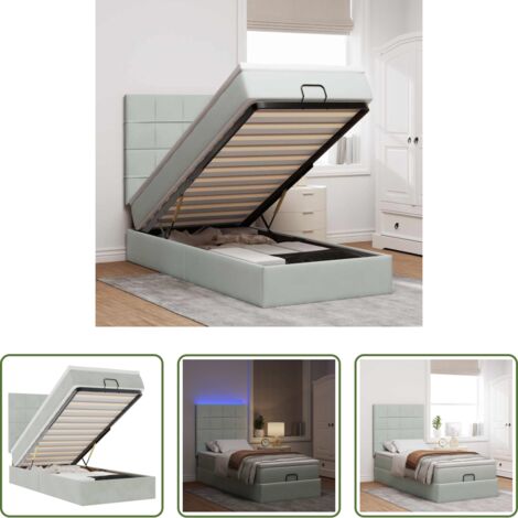 vidaXL Letto con stoccaggio -  Struttura Letto Pouf con Materassi 90x190 cm in Velluto