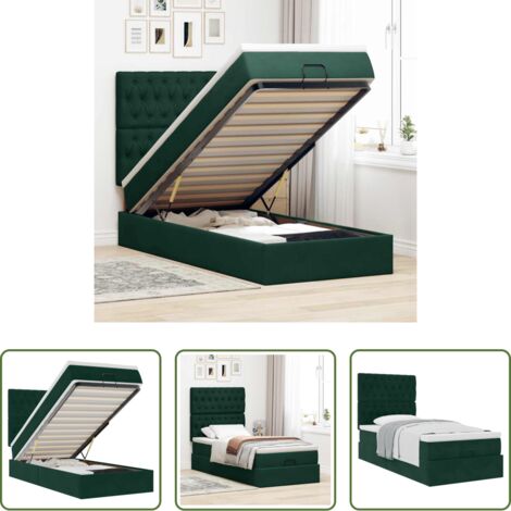 vidaXL Letto con stoccaggio -  Struttura Letto Pouf con Materassi 90x190 cm in Velluto