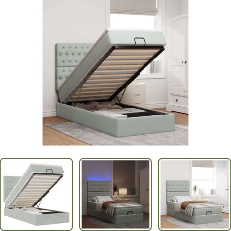 vidaXL Letto con stoccaggio -  Struttura Letto Pouf con Materassi 90x200 cm in Velluto