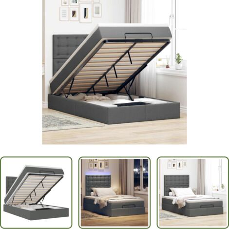 vidaXL Letto con stoccaggio -  Struttura Letto Pouf con Materasso 120x200 cm in Tessuto