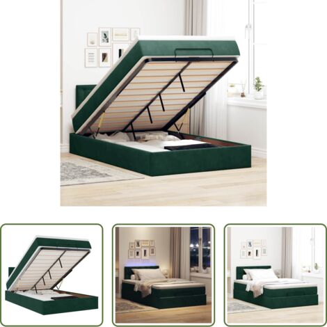 vidaXL Letto con stoccaggio -  Struttura Letto Pouf con Materasso 120x200 cm Velluto