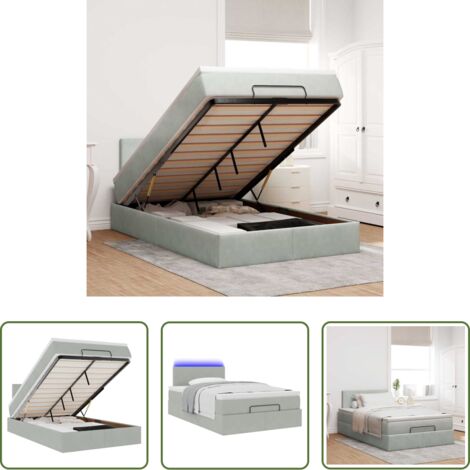 vidaXL Letto con stoccaggio -  Struttura Letto Pouf con Materasso 120x200 cm Velluto