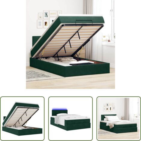 vidaXL Letto con stoccaggio -  Struttura Letto Pouf con Materasso 120x200 cm Velluto