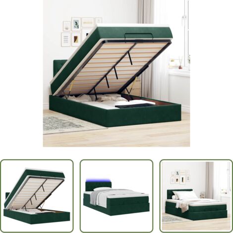 vidaXL Letto con stoccaggio -  Struttura Letto Pouf con Materasso 120x200 cm Velluto