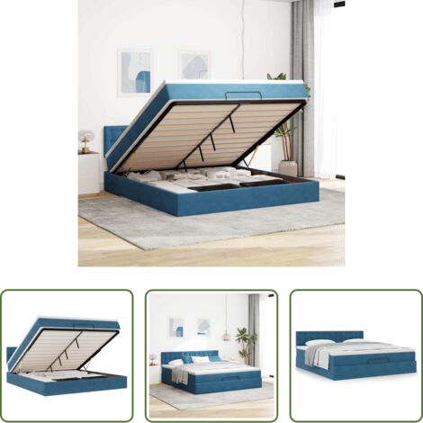 vidaXL Letto con stoccaggio -  Struttura Letto Pouf con Materasso 180x200 cm in Velluto