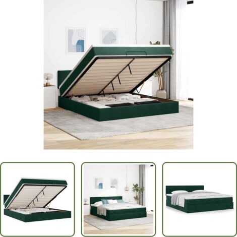 vidaXL Letto con stoccaggio -  Struttura Letto Pouf con Materasso 180x200 cm in Velluto