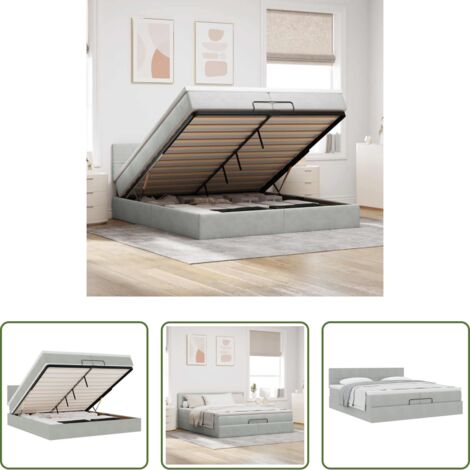 vidaXL Letto con stoccaggio -  Struttura Letto Pouf con Materasso 200x200 cm in Velluto