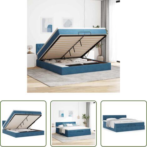 vidaXL Letto con stoccaggio -  Struttura Letto Pouf con Materasso 200x200 cm in Velluto