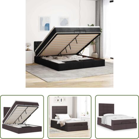 vidaXL Letto con stoccaggio -  Struttura Letto Pouf con Materasso 80x200 cm in Tessuto