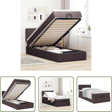 vidaXL Letto con stoccaggio -  Struttura Letto Pouf con Materasso 80x200 cm in Tessuto
