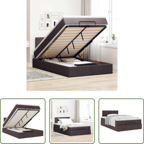vidaXL Letto con stoccaggio -  Struttura Letto Pouf con Materasso 80x200 cm in Tessuto
